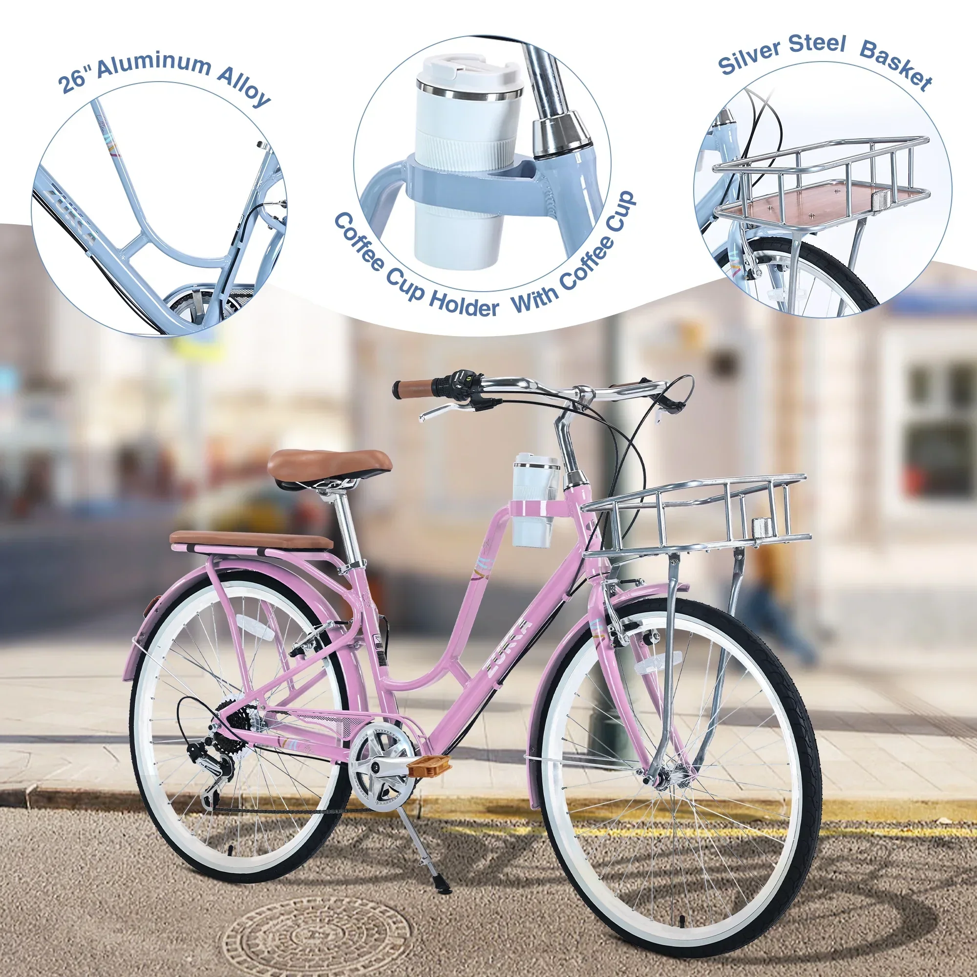 iYofe Women's Cruiser Bike, 26 Inch, Shimano 7-Speed, 85% Assembled - Image 3 iYofe Women's Cruiser Bike, 26 Inch, Shimano 7-Speed, 85% Assembled - Image 3