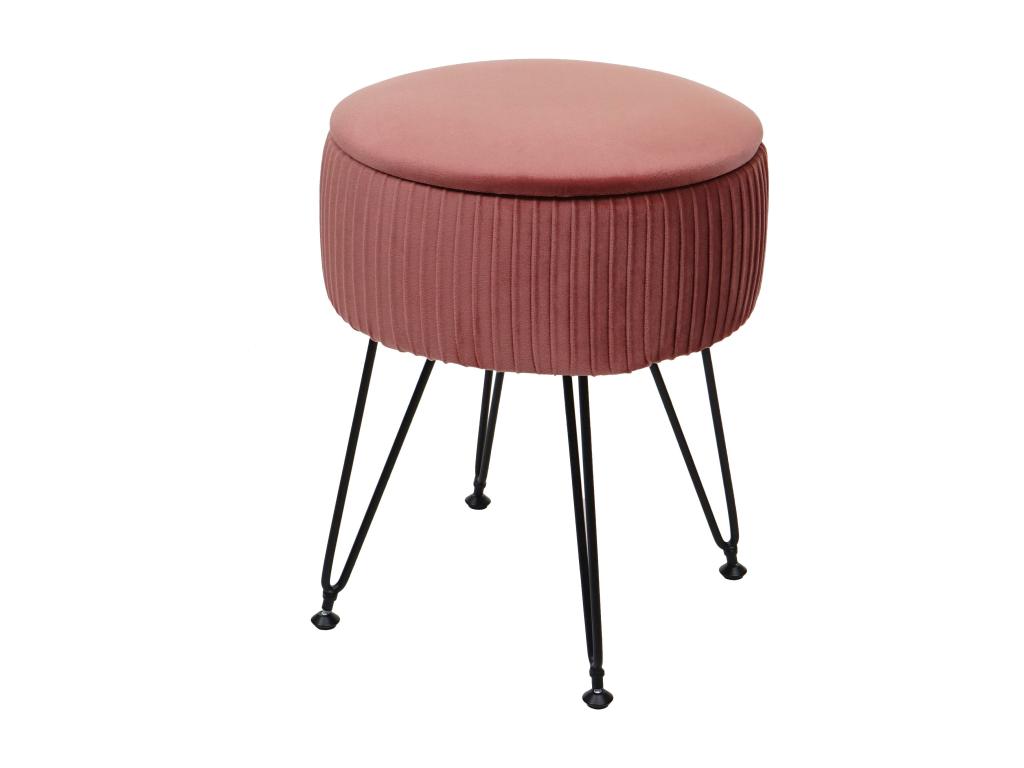 Taburete Mubdelu-K47, rosa, estructura negra