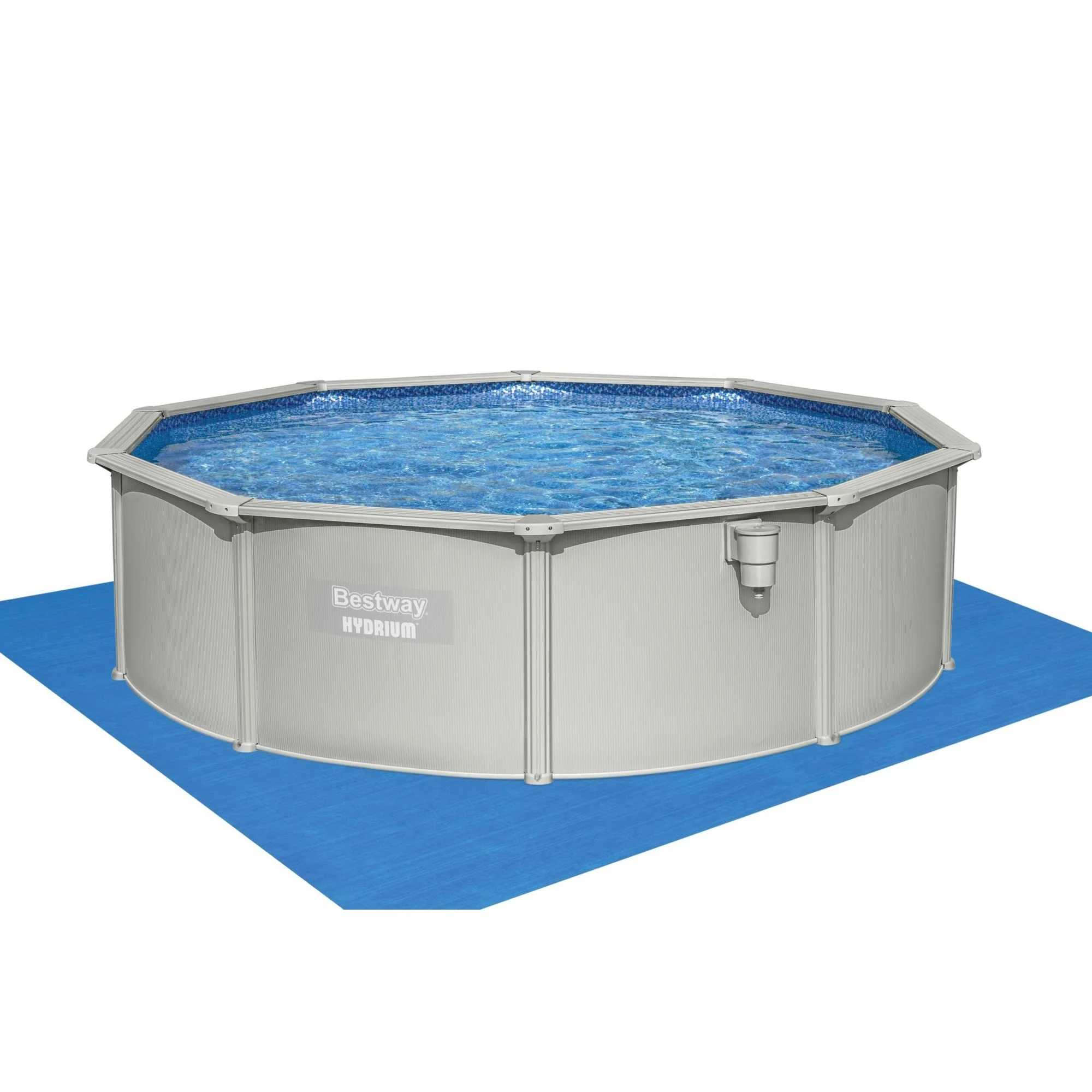 Bestway Hydrium 15' x 48" Steel Wall Above Ground Swimming Pool Set, Gray - Image 9