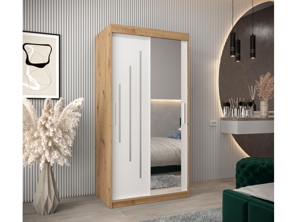 ARMARIO YORK 2 DE PUERTAS CORREDERAS 200/100/62 2 puertas (artisan/blanco)