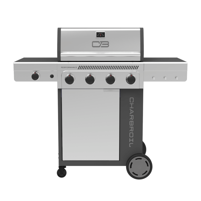 WAYFAIR FlavorMax"4 Burner Gas Grill Cabinet With Side Burner Gray Stainless