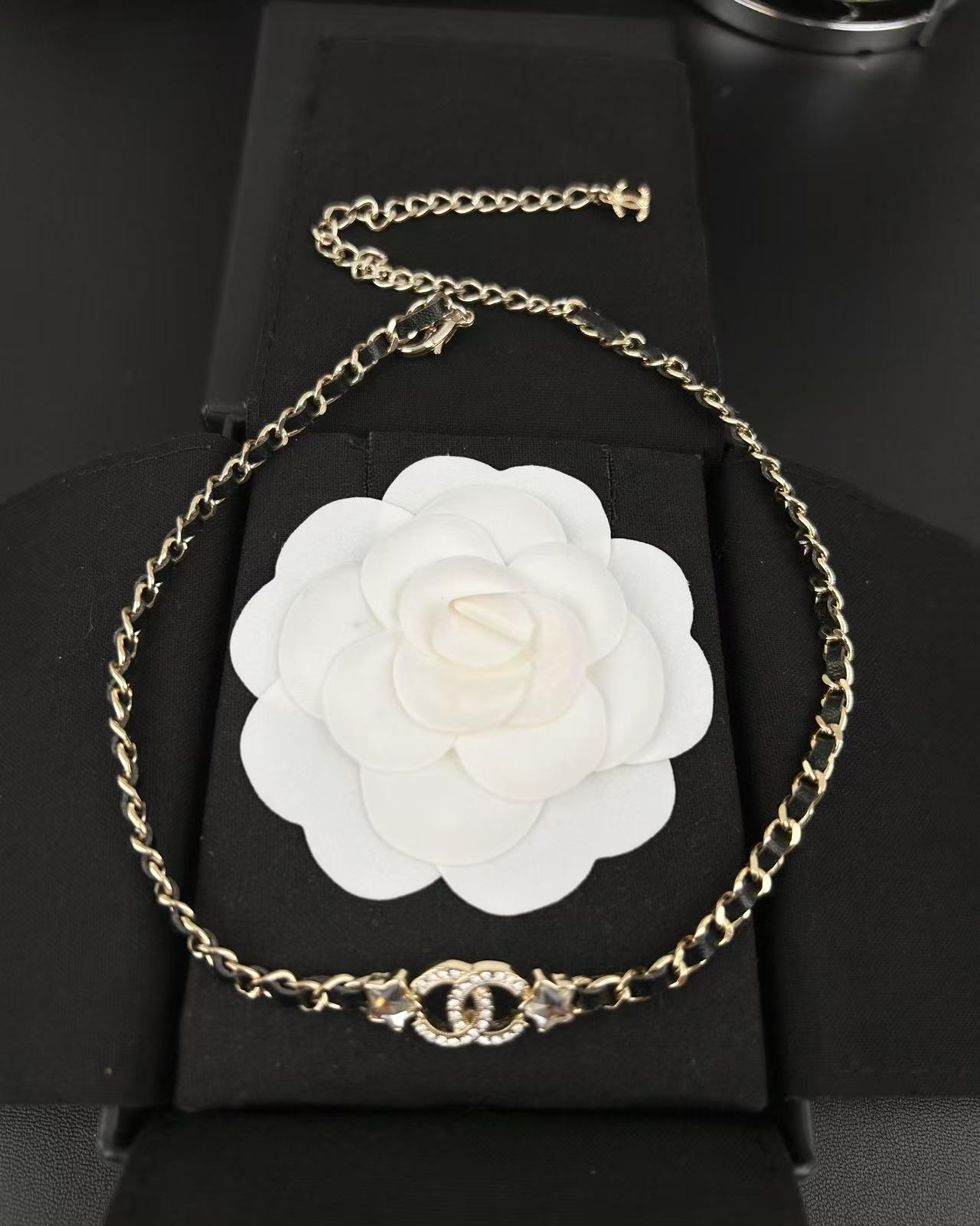 Chanel Leather Chain Choker Necklace - Original Replica Club