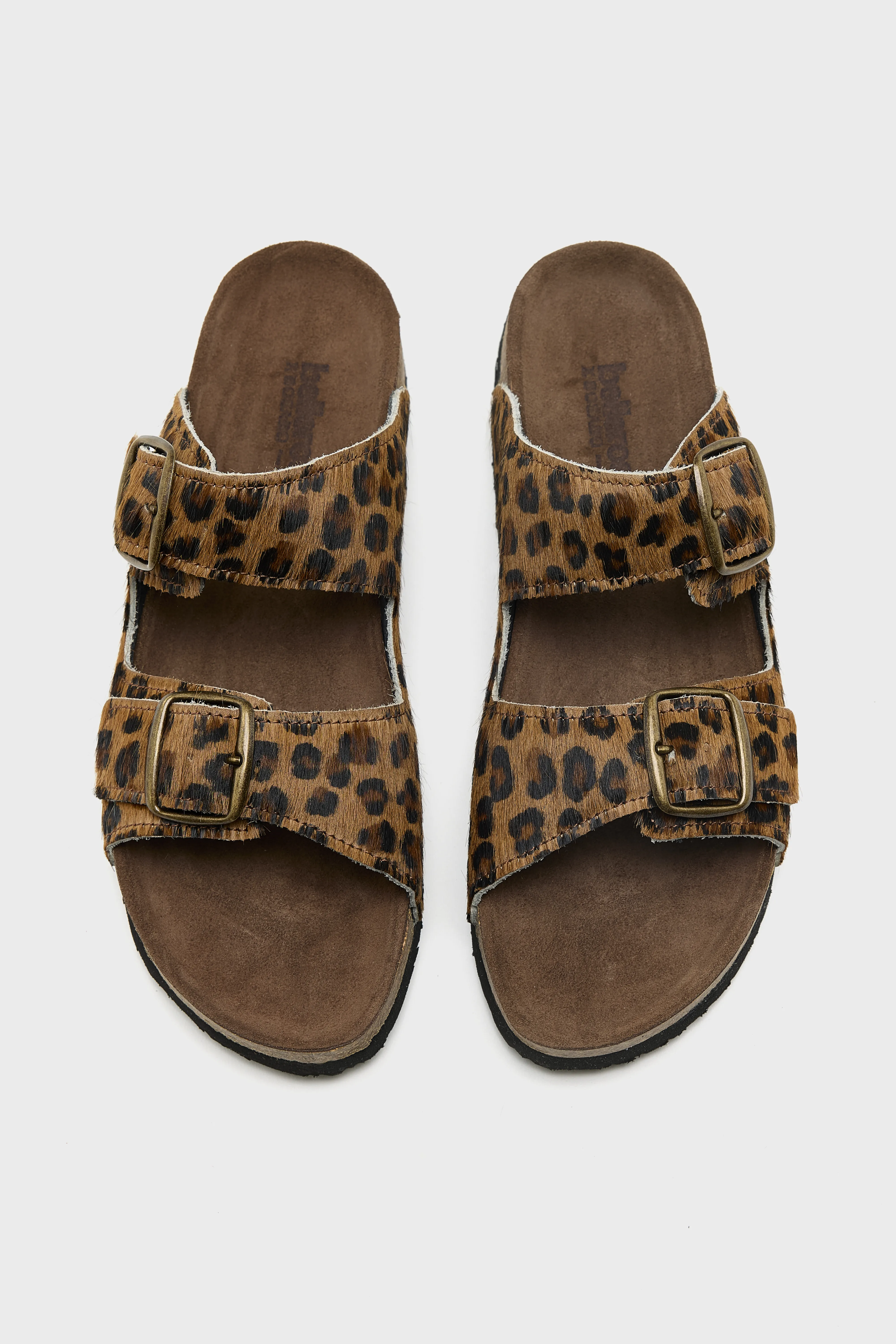 Bellerose Leopard Ponyhair Sandals  (261 / W / BROWN)