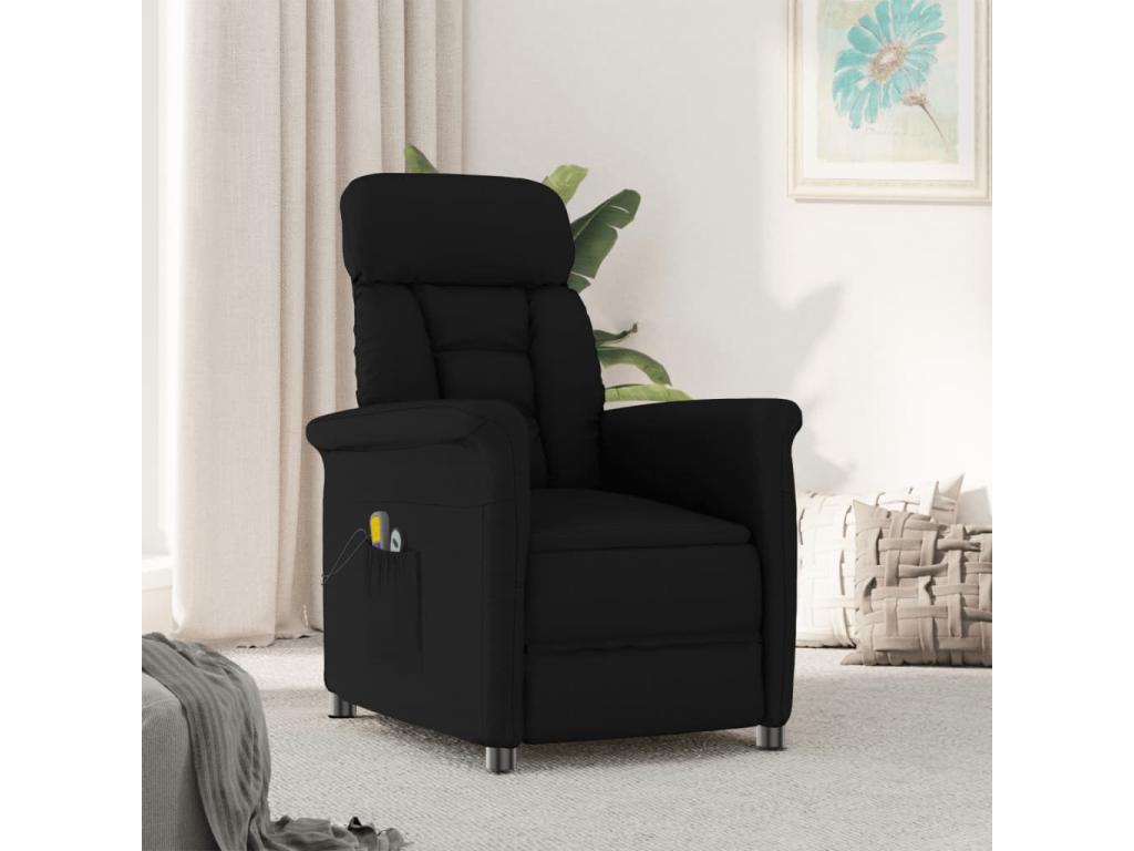 Sillón de masaje eléctrico Piel sintética negro