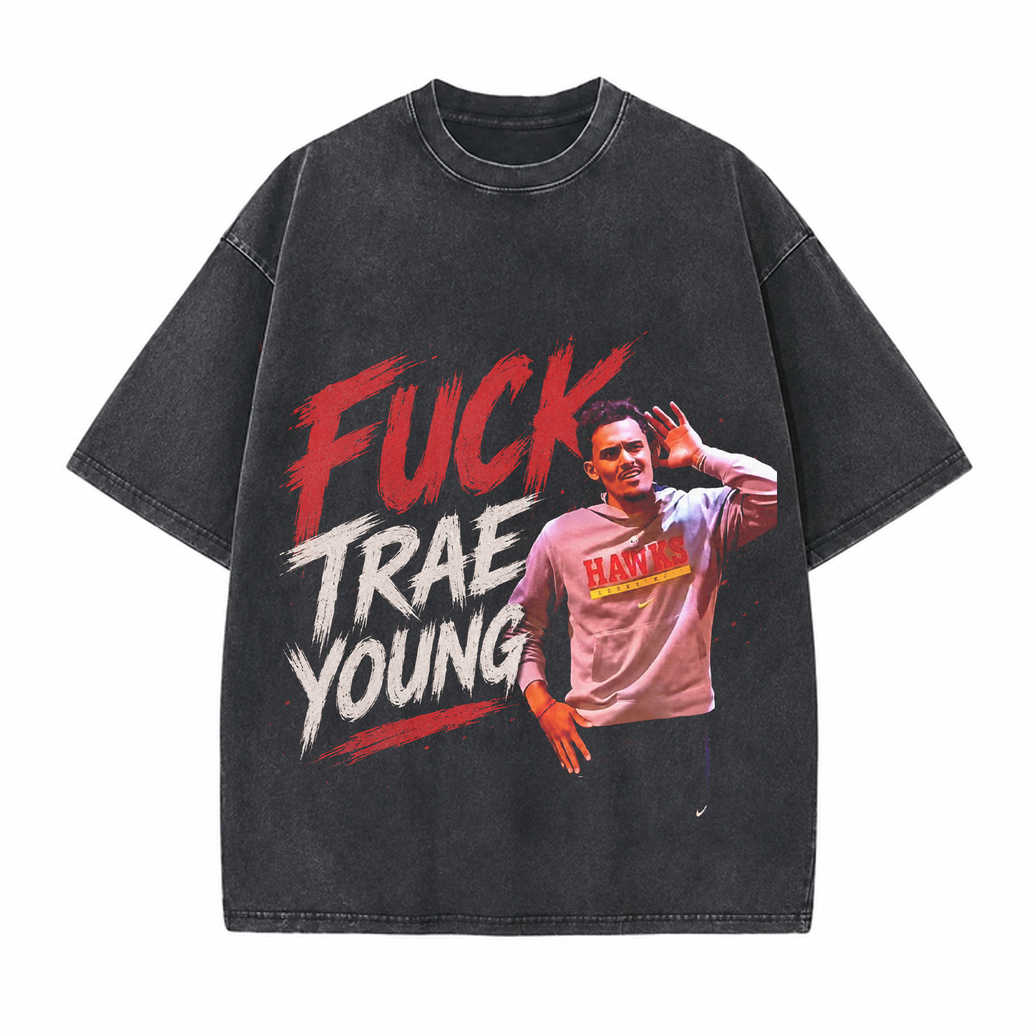 Trae Young NBA Player Printed Unisex Washed T-Shirt