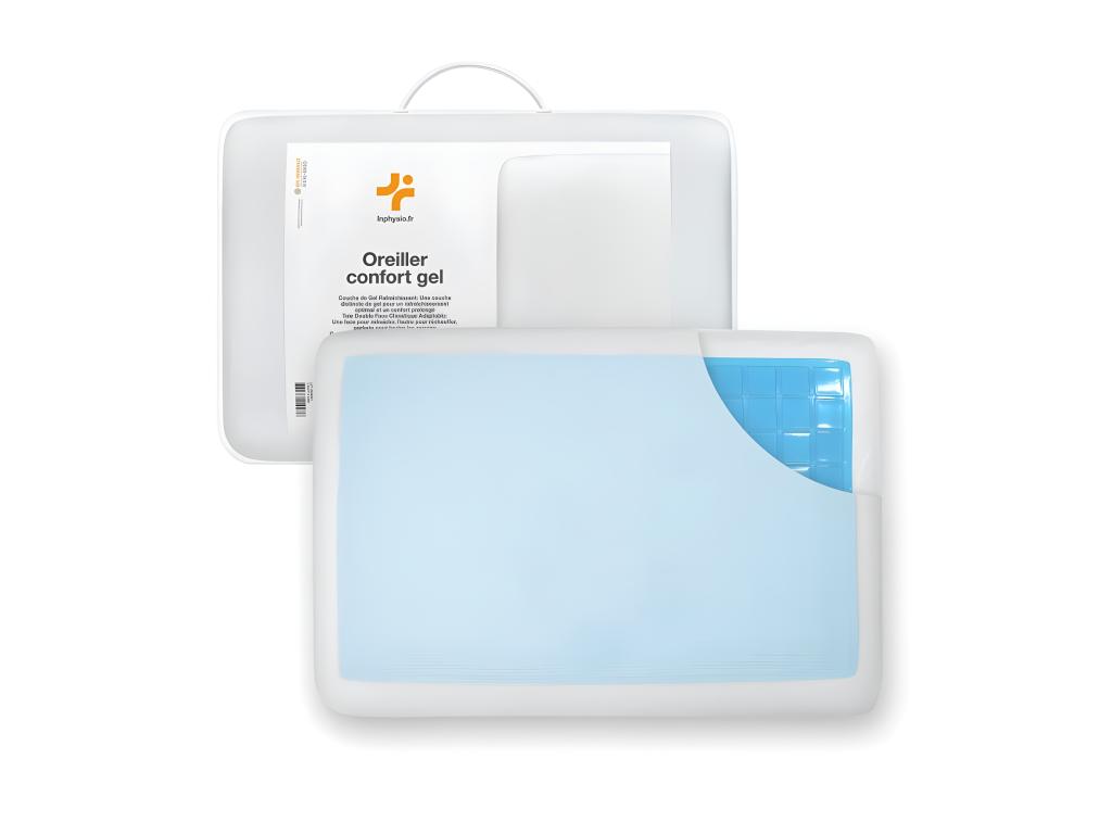 Almohada Gel Refrescante Rectangular 60x40, Doble Cara, Ergonómica, Espuma de Memoria - ConfortGel