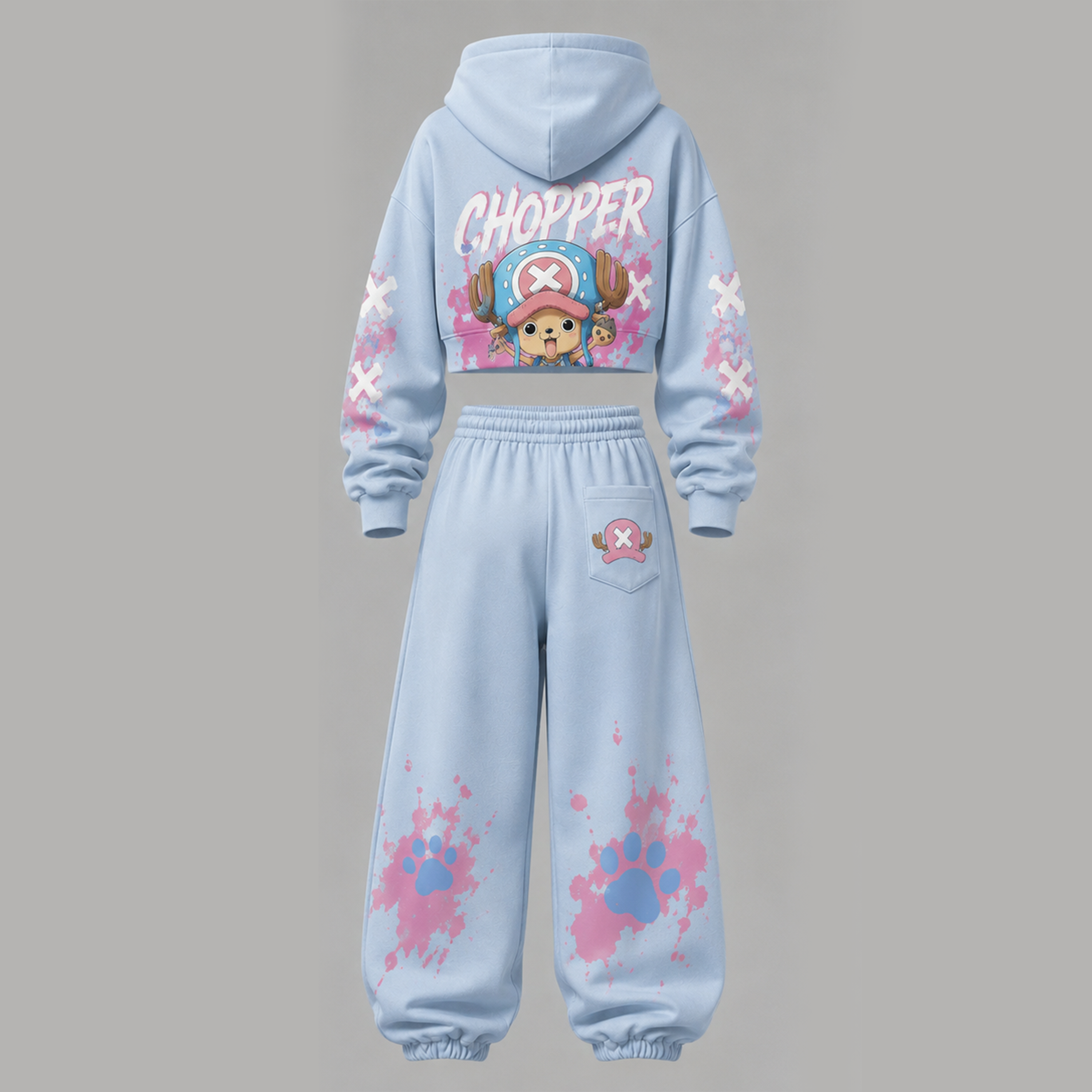 One Piece Cropped Long Sleeve Hoodie & High Waist Jogger Pants Two Piece TeeThreads Sustain the Scene with Custom Apparel