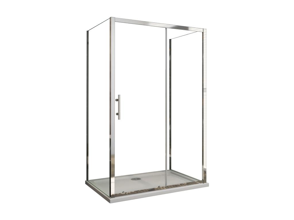 Mampara de ducha corredera+dos paneles laterales,vidrio 5mm,(1163-1203)x(680-700)x1850mm