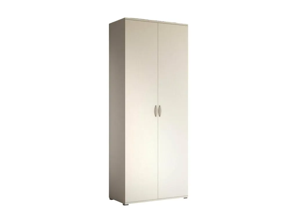 Armario 2 puertas Decounico Muebles de dormitorio Vestidor con puertas Armario de ropa Made in Italy 80x52h170 cm Blanco