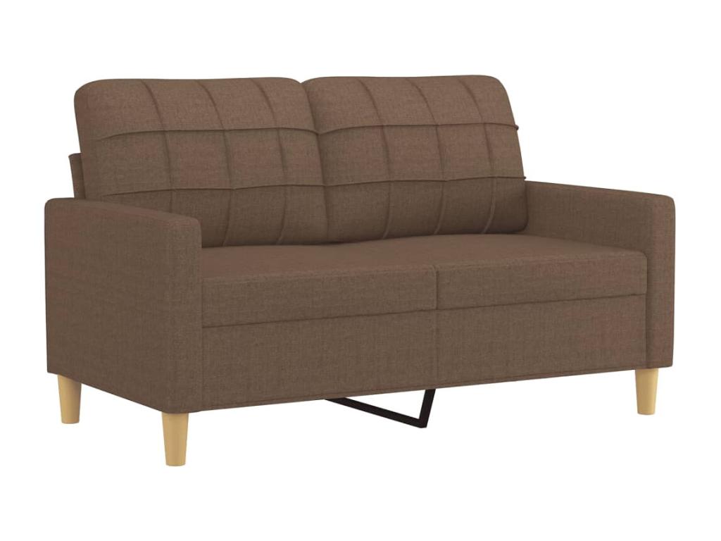 Sofá de 2 plazas de tela marrón 120 cm