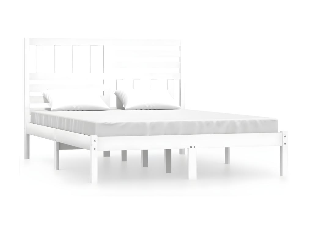 Cama doble sin colchón Mueblescolor blanco 140x190 cm