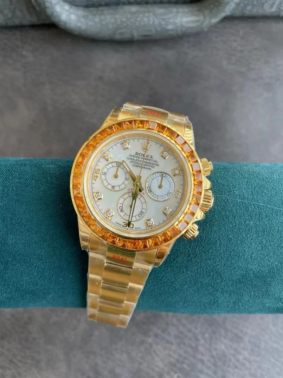 Replica Rolex Cosmograph Daytona Orange Sapphire White Dial Rose Gold 40mm