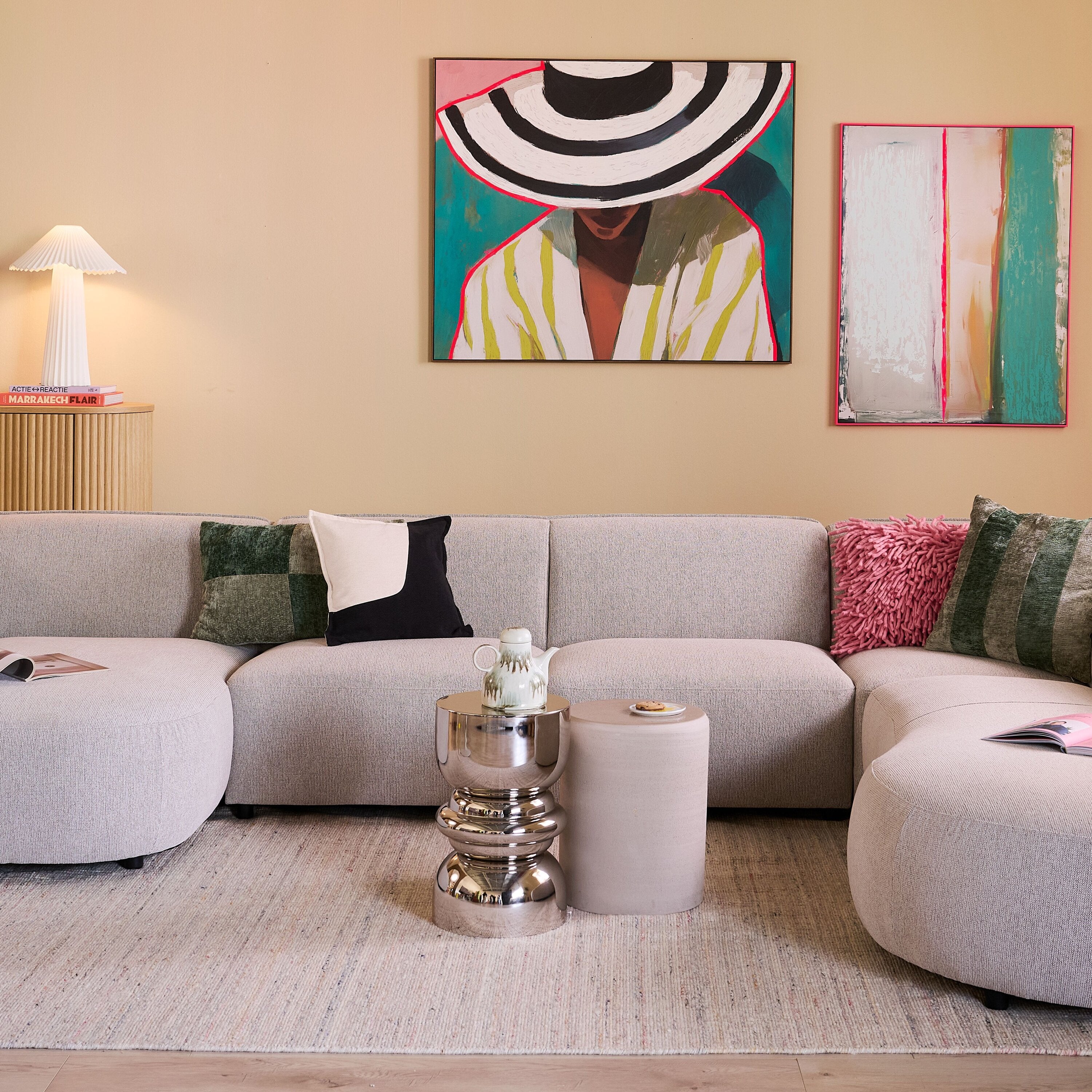 Blokker Linen Grace Schilderij 100 x 120 cm - Walnoot