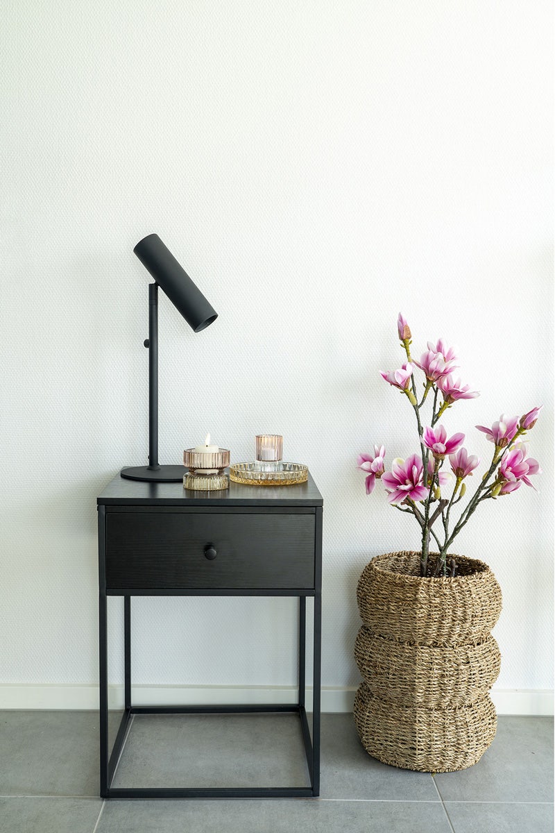 Artichok Karen Houten Nachtkastje met Lade - Metalen Poten - Zwart