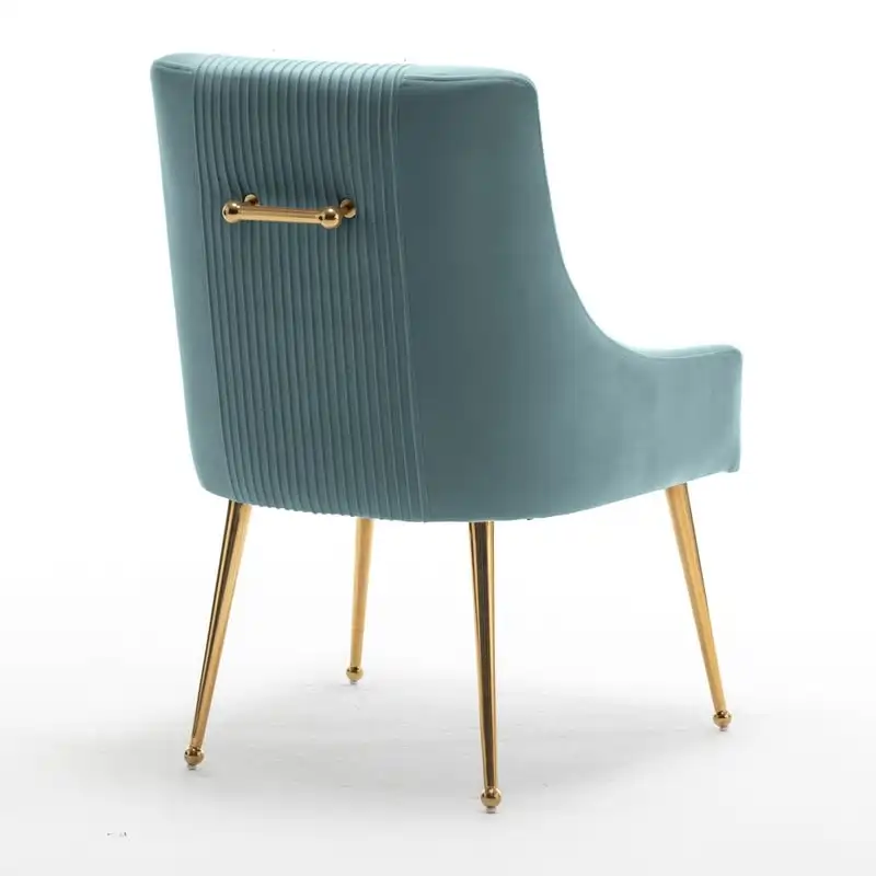 SEYNAR Set of 6 Modern Glam Boucle Velvet Dining or Vanity Chairs with Rear Handle