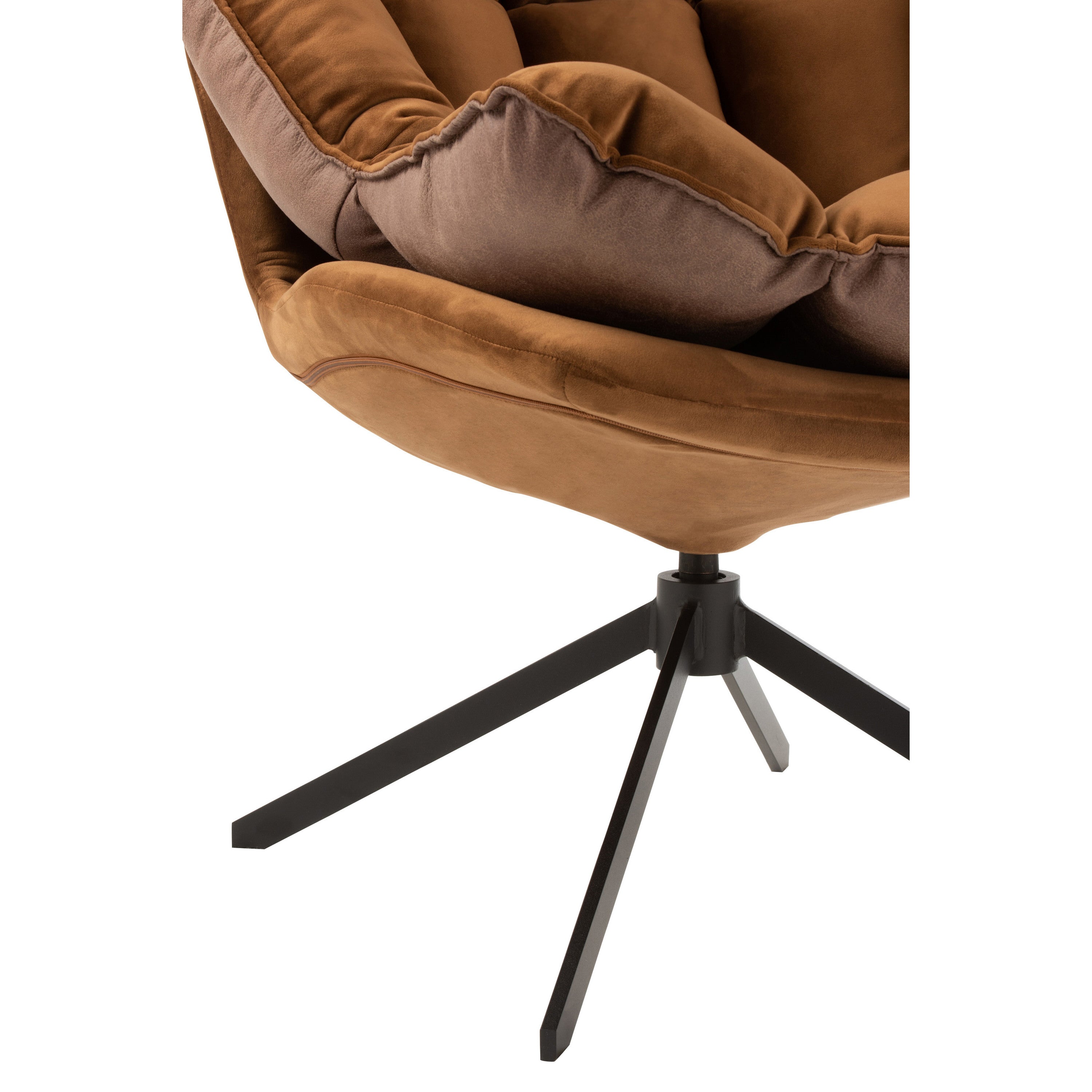 J-Line stoel Relax Kussen Op Frame - textiel metaal - bruin