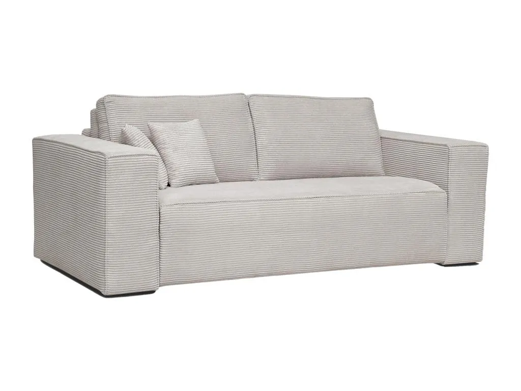 Sofá cama de 3 plazas de apertura rápida de pana beige - Cama de 140 cm - Colchón de 22 cm - Kavehomedeco II PHPY62333