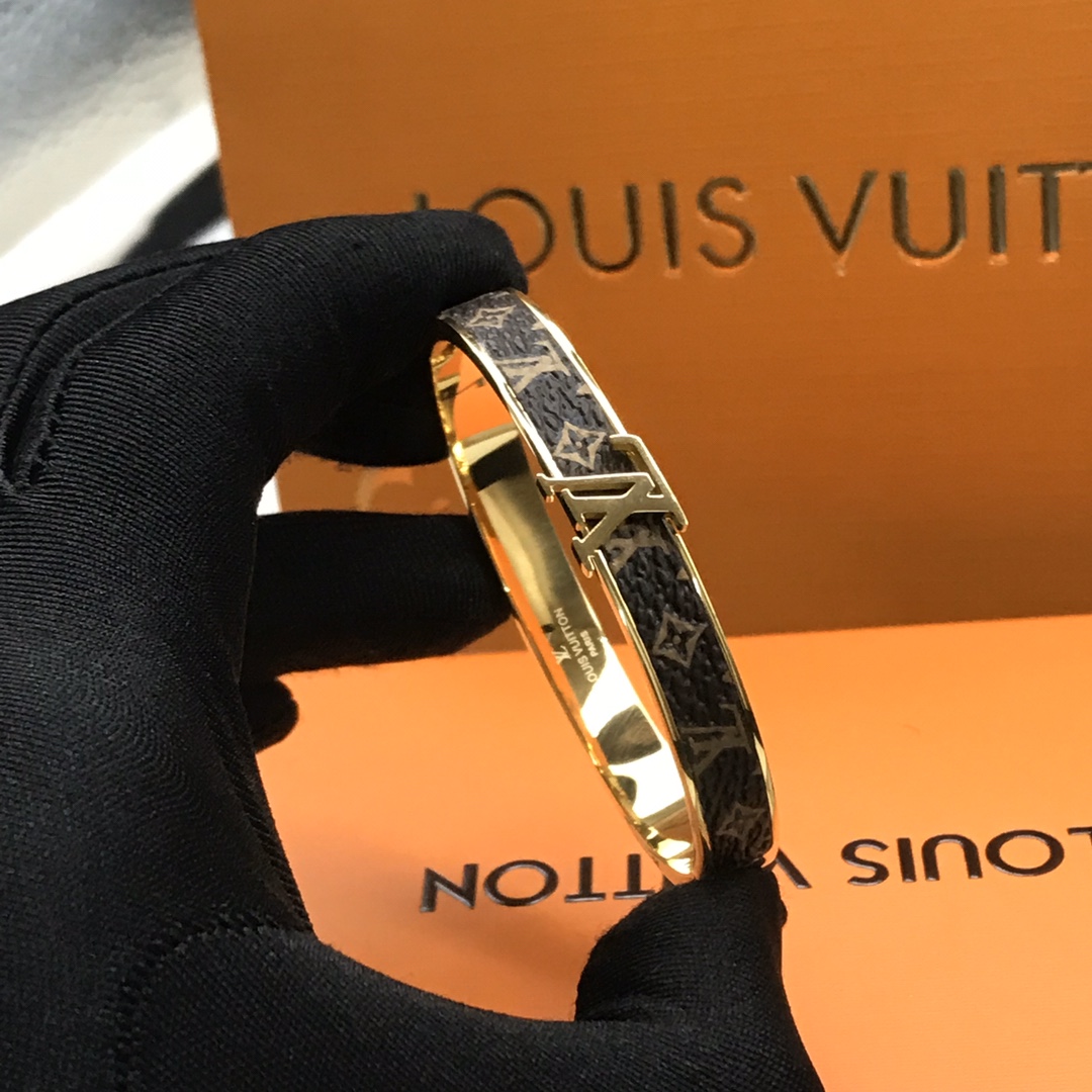 Louis Vuitton LV Monogram Leather Bangle Couple Bracelet - Original Replica Club