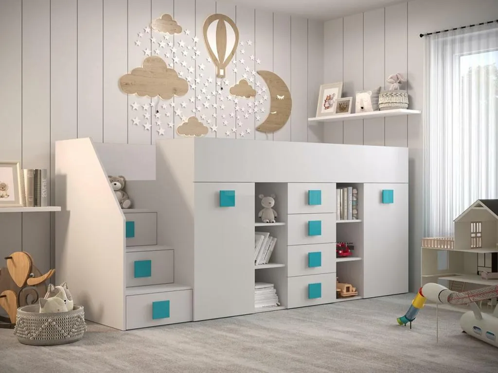 Litera Homepleno 366 Individuales Blanco 90x200 Aglomerado laminado Somieres 94cm 19721wugu