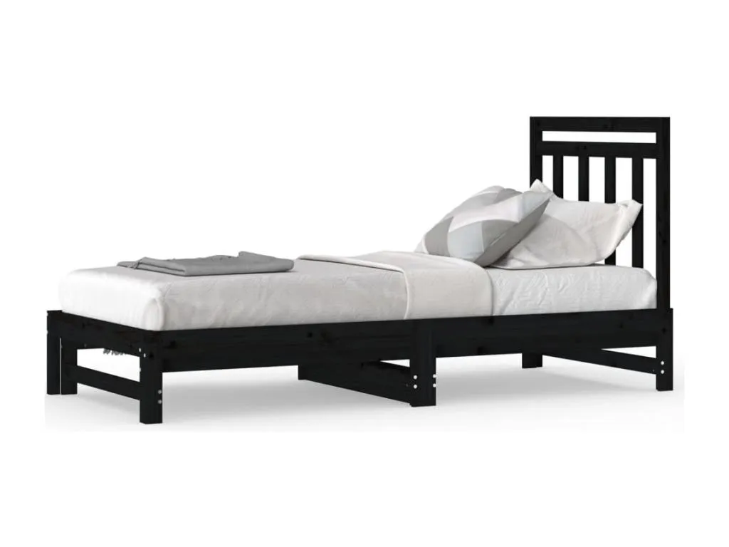 Sofá cama extraíble Decoesp maciza de Decoesp negro 2x(90x200) cm 00636LKMK