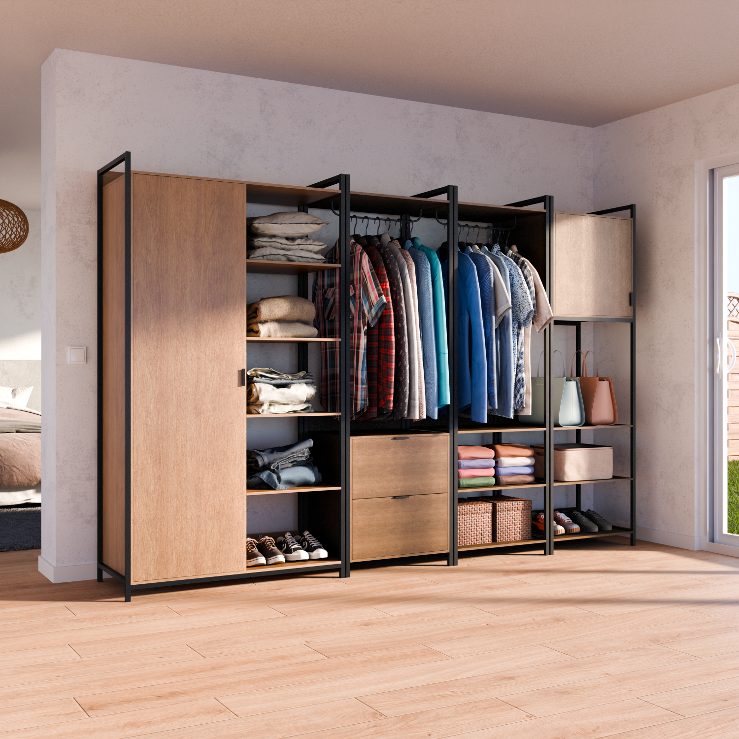 Clever - Kit de vestidor modular con 4 elementos
