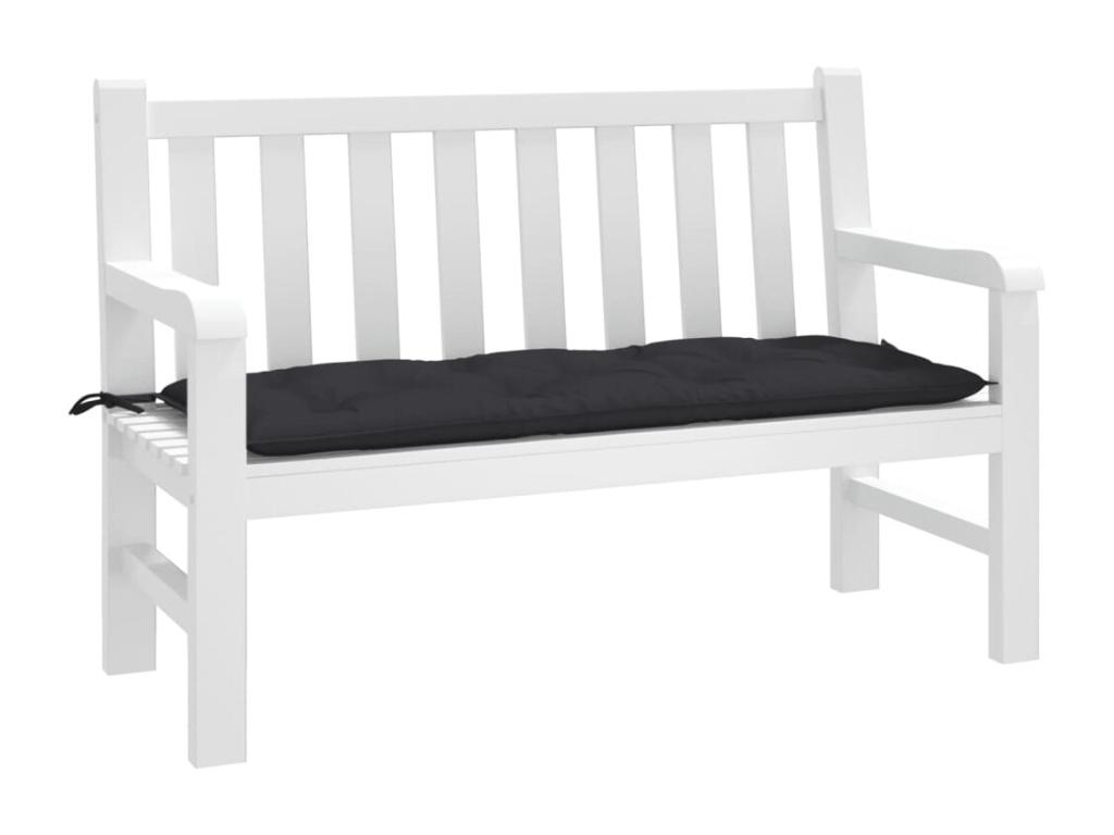 Cojín de banco de jardín tela Oxford negro 120x50x7 cm