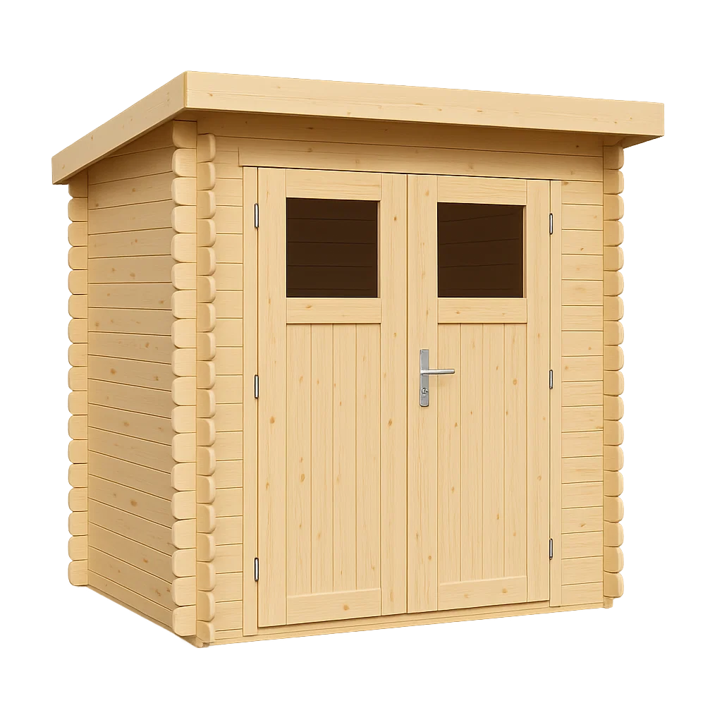 Caseta de jardín, caseta de almacenamiento color madera clara de madera para exteriores, 170x170x200 cm IFfclqo239LC