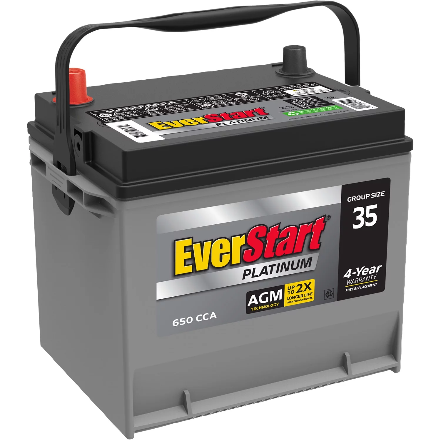 EverStart Platinum AGM Automotive Battery. Group Size 35 12 Volt. 650 CCA - MadeInUSA(Default Title)