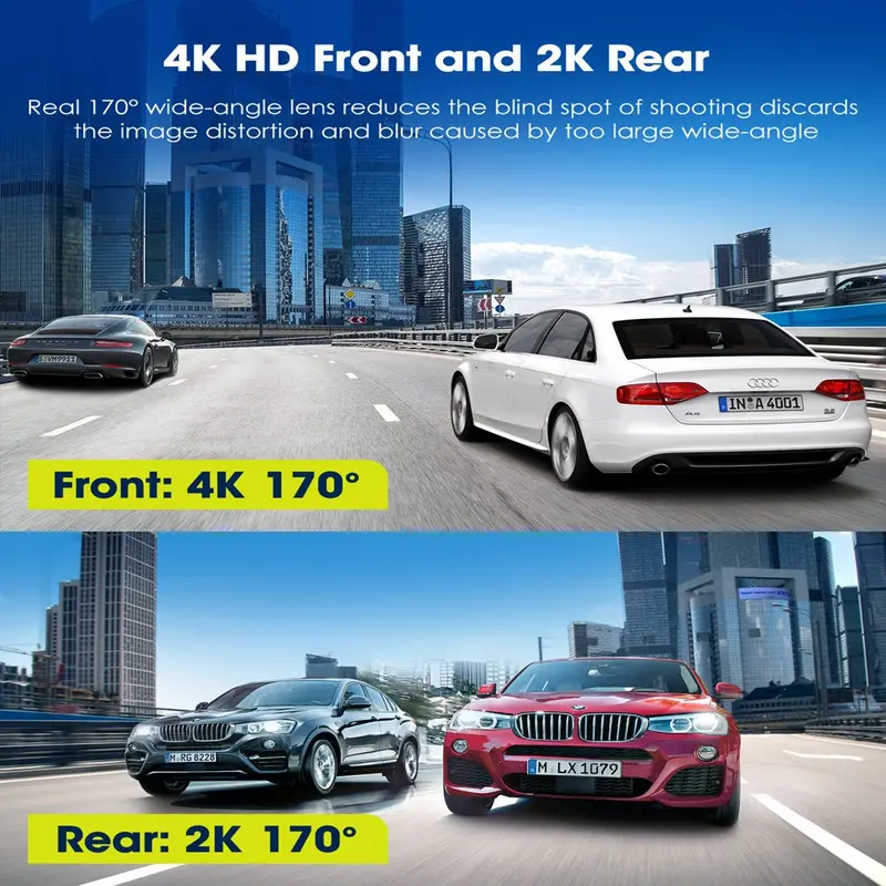 TOGUARD Front And Rear Dash Cam 4K+2K, 3.16-Inch Touch Screen, 64GB Memory Card - DC15 - Image 2 TOGUARD Front And Rear Dash Cam 4K+2K, 3.16-Inch Touch Screen, 64GB Memory Card - DC15 - Image 2
