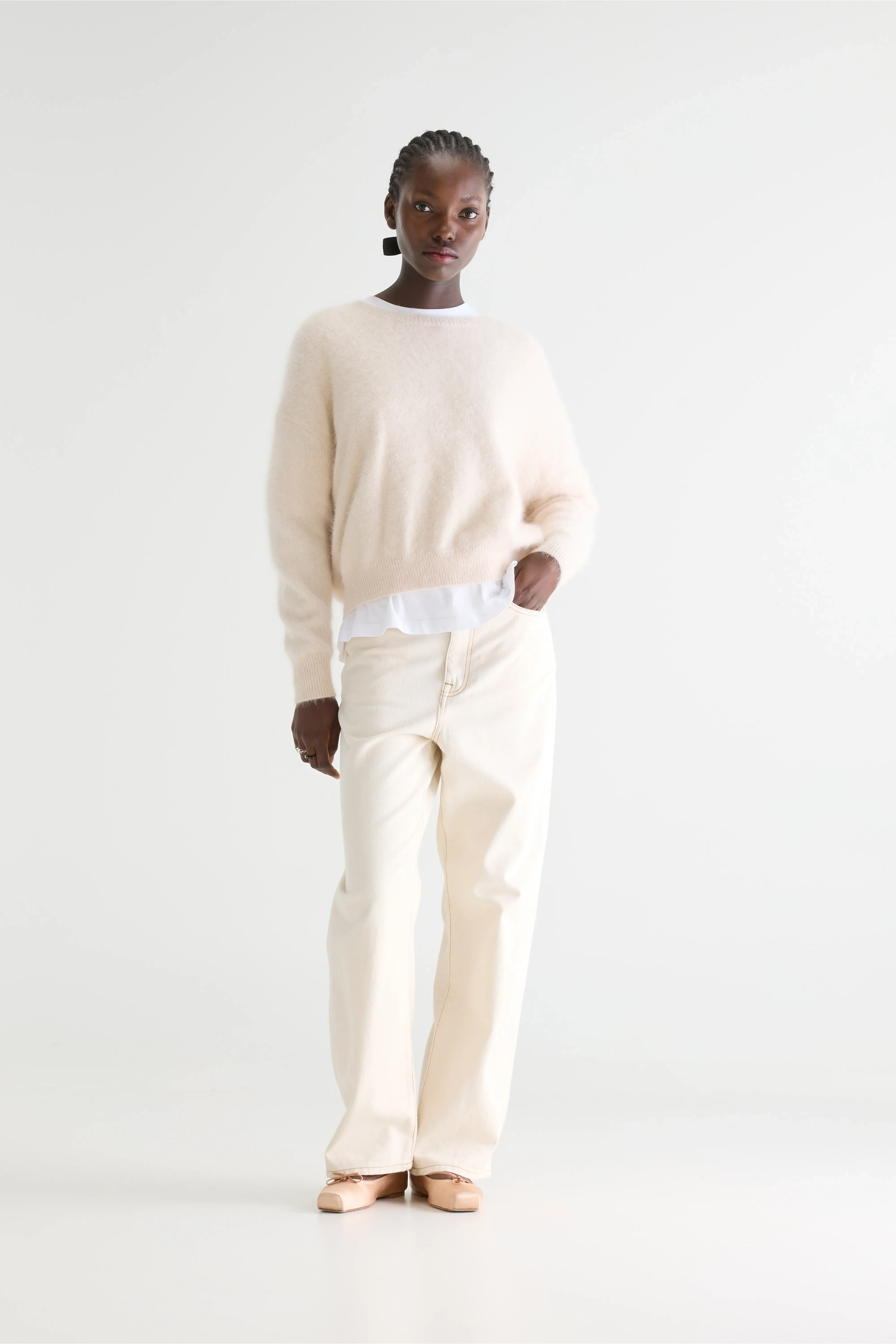 Bellerose Datus angora-blend ecru sweater (252 / W / PARCHEMIN)