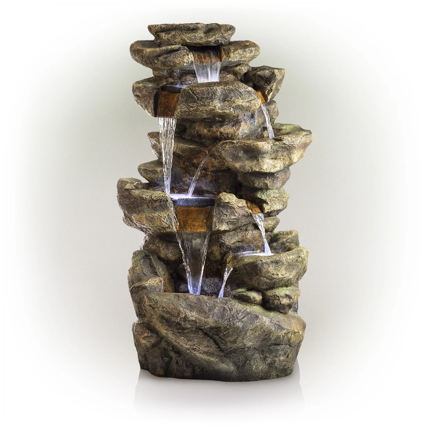 Alpine Corporation 6-Tier Amazonian Water Fountain with LED Lights - Image 4