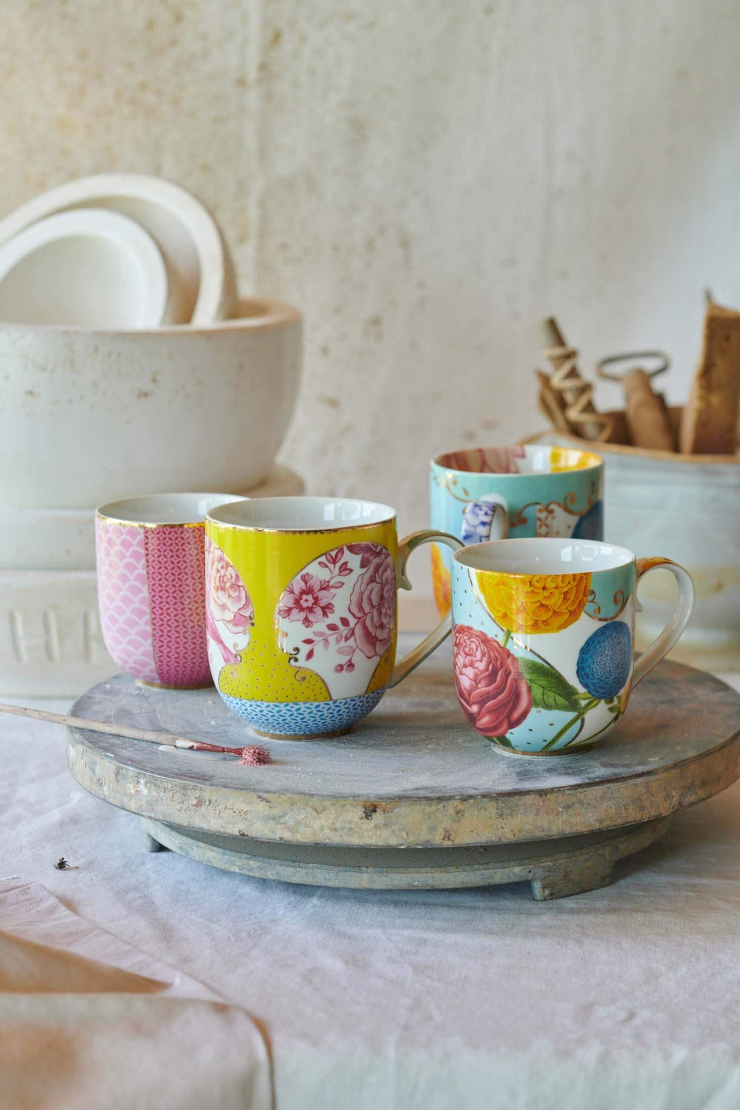 Set/2 Mugs Royal Flowers 260ml