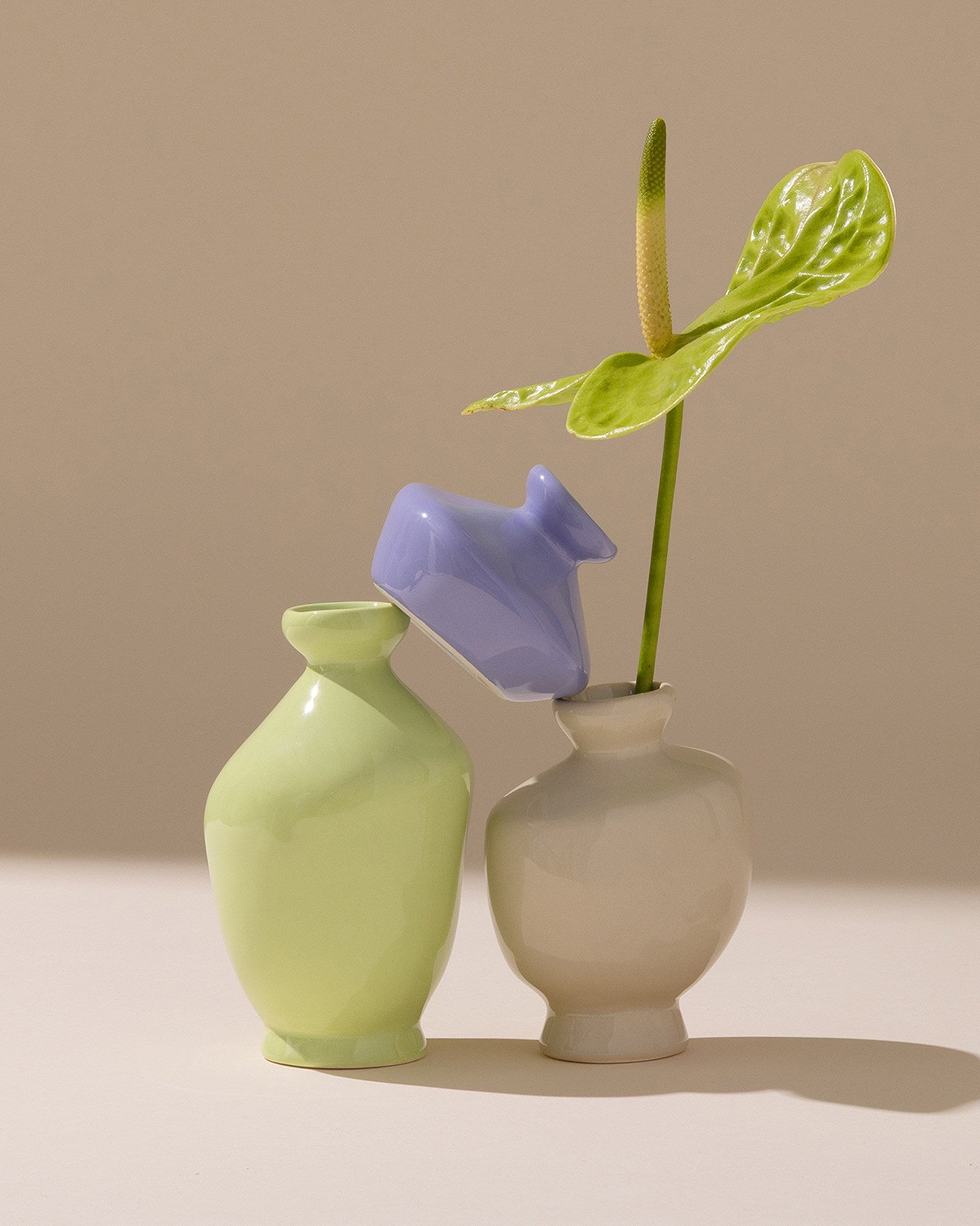Mino Vase S 3er-Set cornflower sand lime