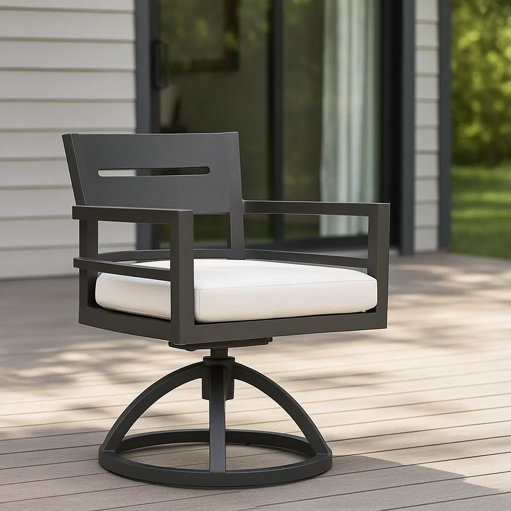 Silla de terraza,negro,aluminio con cojín,adecuada para jardín,53x57x78 cm