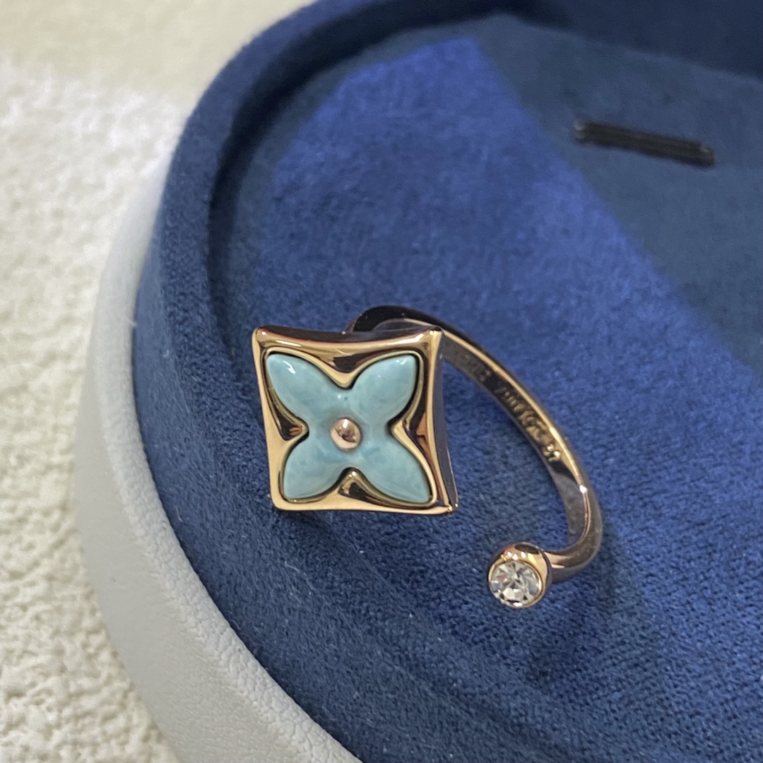 Louis Vuitton Blue Amazonite Open Ring - Original Replica Club