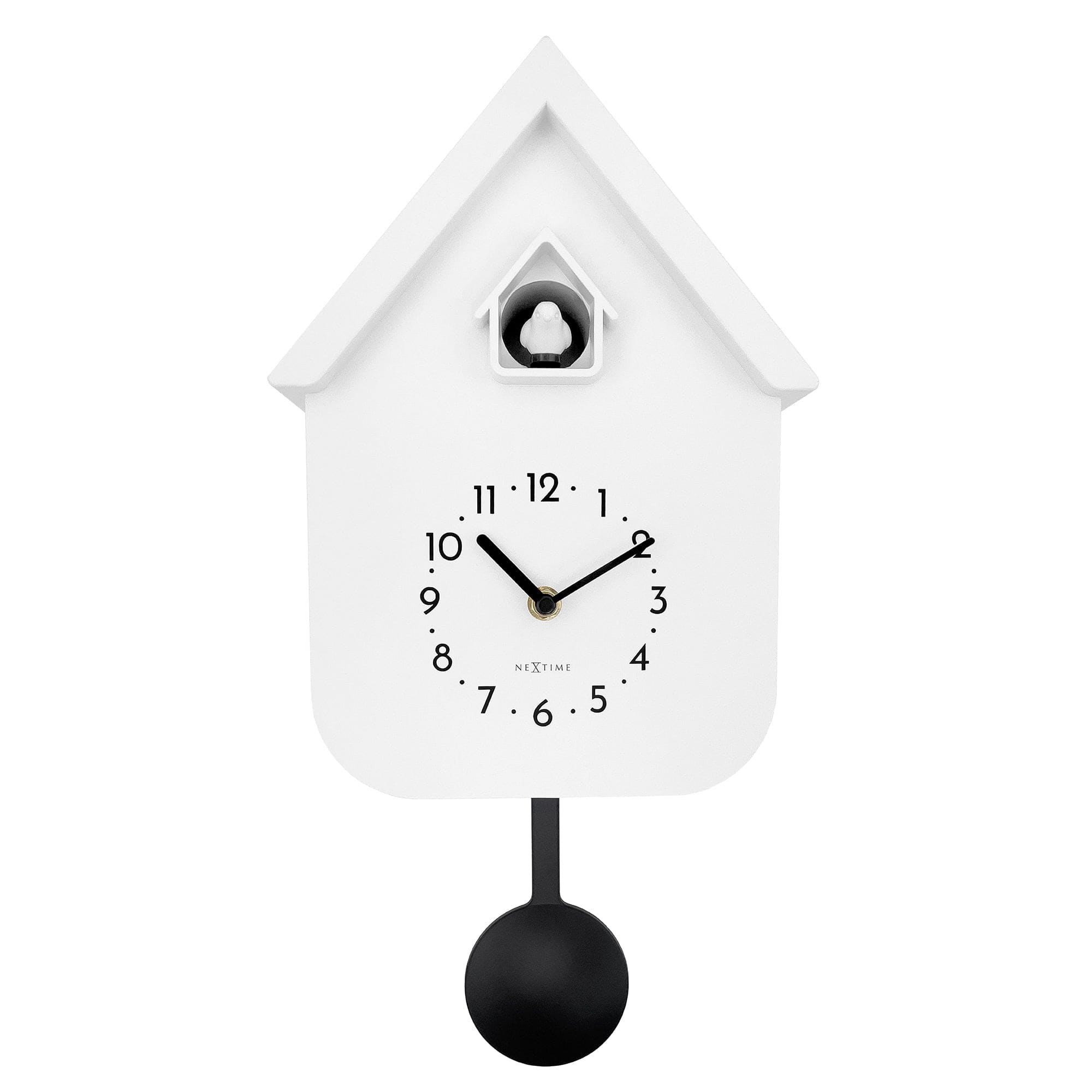 NeXtime - Wandklok 21,5x41,5x8,5 cm - Pendule - Wit - Plastic -