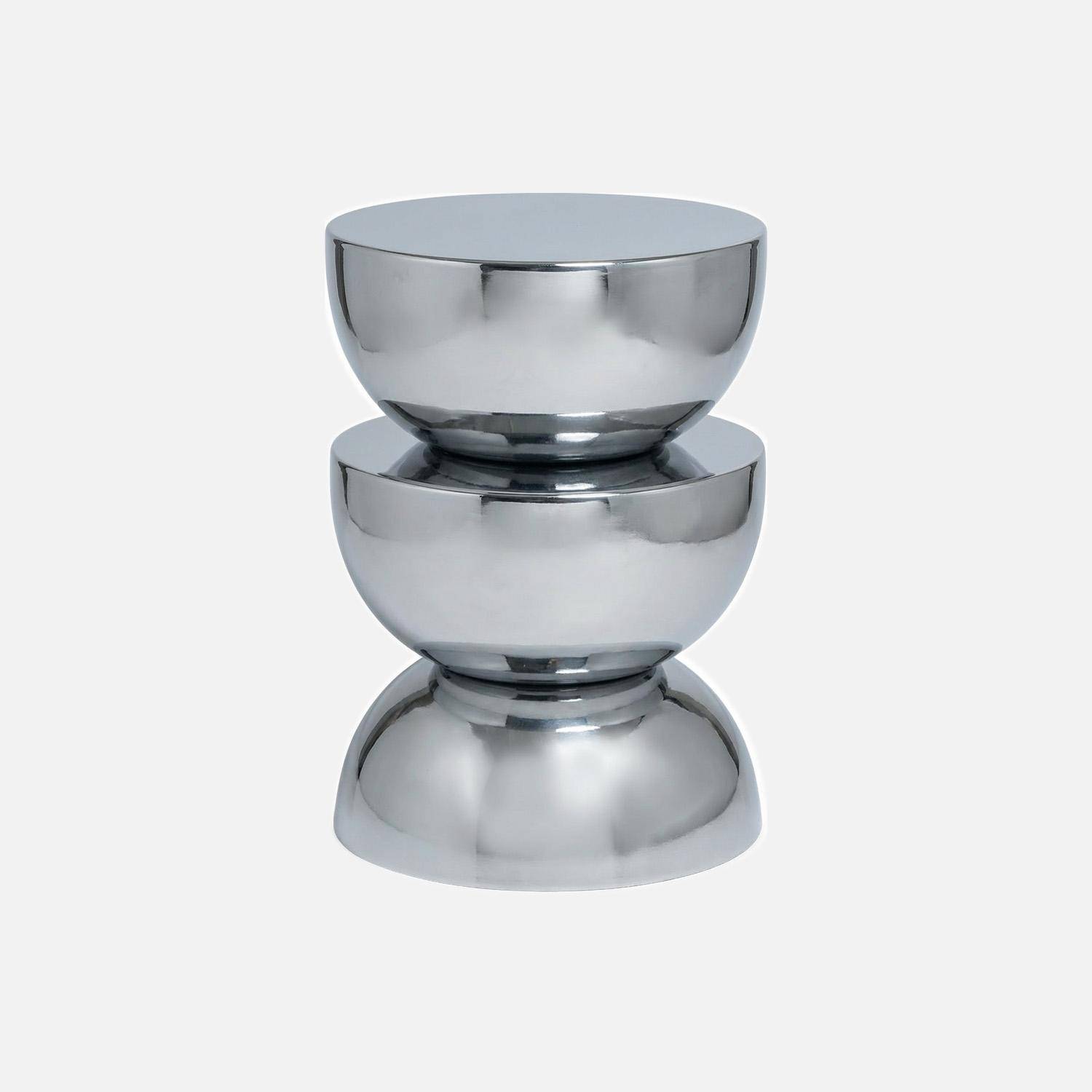 Coumba - Mesa auxiliar, mesa de sofá, mesita de noche de acero inoxidable, Ø32 x H46,5cm