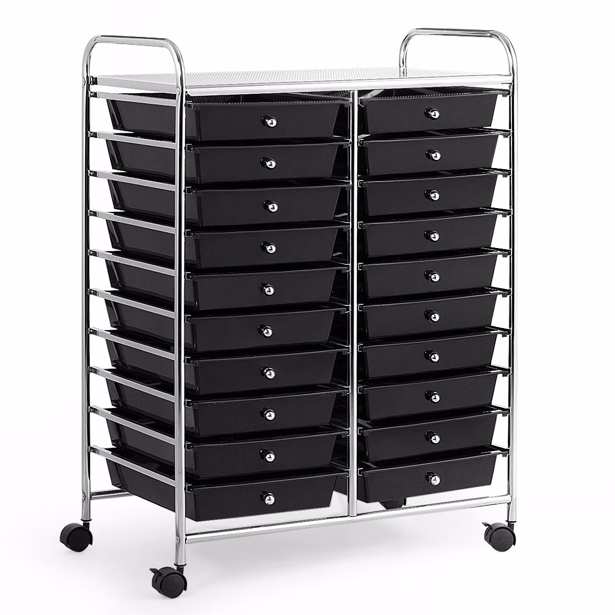 Costway 20 Drawer Rolling Storage Cart Tools Scrapbook Paper Office School Organizer Yellow - Image 17