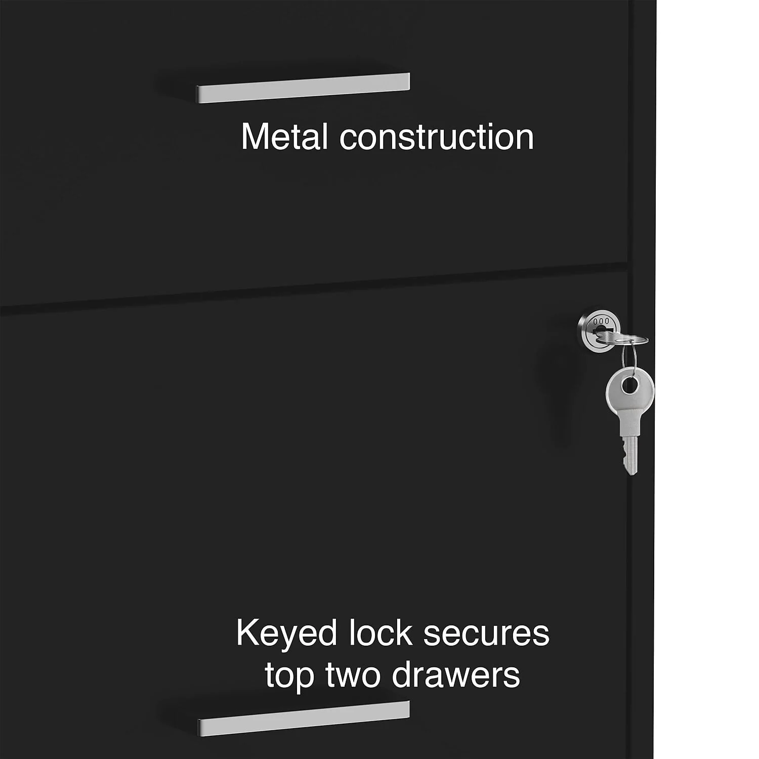 Staples 4-Drawer Vertical File Cabinet Locking Letter Black 18"D (52152) 16883/52152 - Image 5