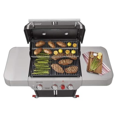 Genesis E - 325s 3 - Burner Propane Gas Grill in Black with Built - in Thermometer