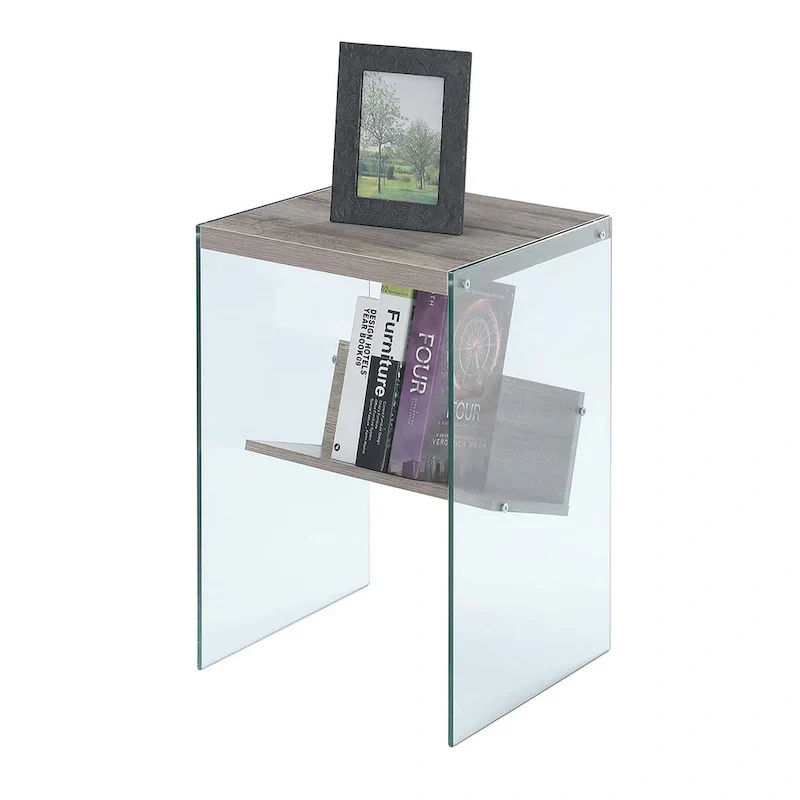 SoHo Glass End Table with Shelf by Convenience Concepts