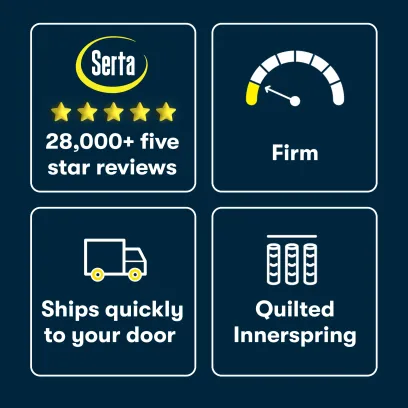 New! Serta Five Star Mattress 7" Sertapedic Firm Mattress in a Box -Twin