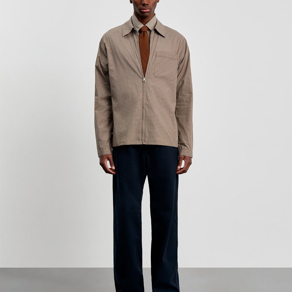 Another Aspect - Chemise Zip 1.0 - Khaki Marron Check