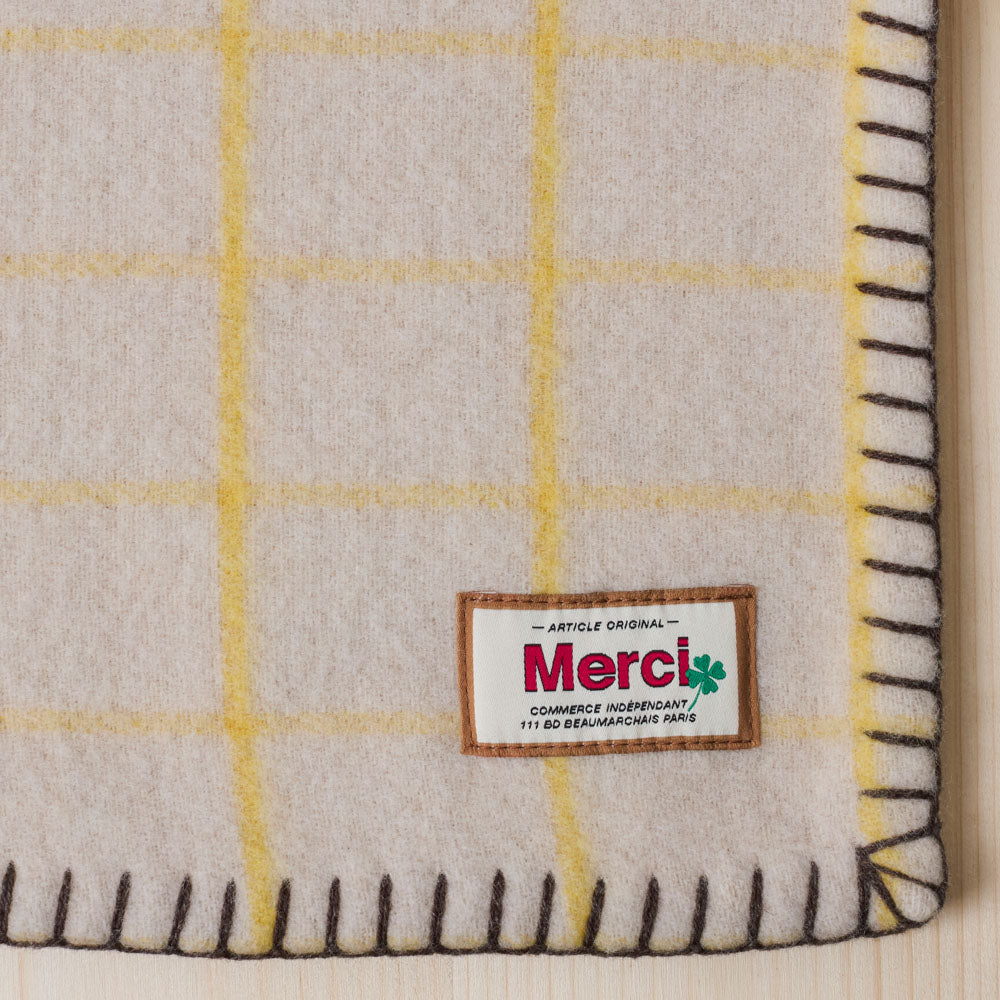 Couverture Merci - Carreaux Jaune Asahi