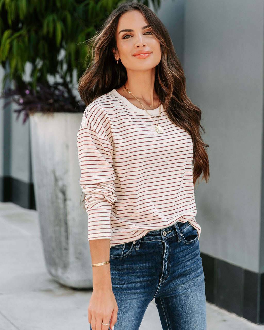 Jack Striped Cotton Blend Long Sleeve Top - Se7enfashion