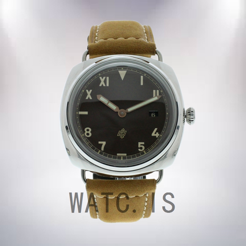 Panerai Radiomir 47mm Men's PAM00424 Leather Strap Silver-tone