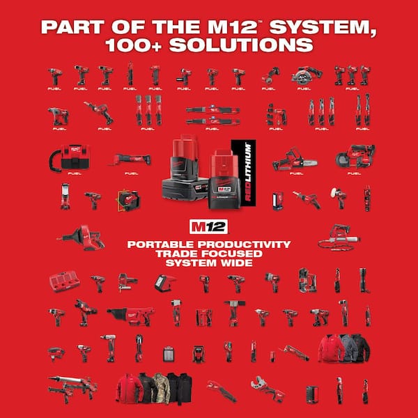 Milwaukee M12 12V Lithium-Ion Cordless 600 MCM Cable Cutter Kit With One 3.0Ah Battery, Charger And Hard Case - Image 14 Milwaukee M12 12V Lithium-Ion Cordless 600 MCM Cable Cutter Kit With One 3.0Ah Battery, Charger And Hard Case - Image 14