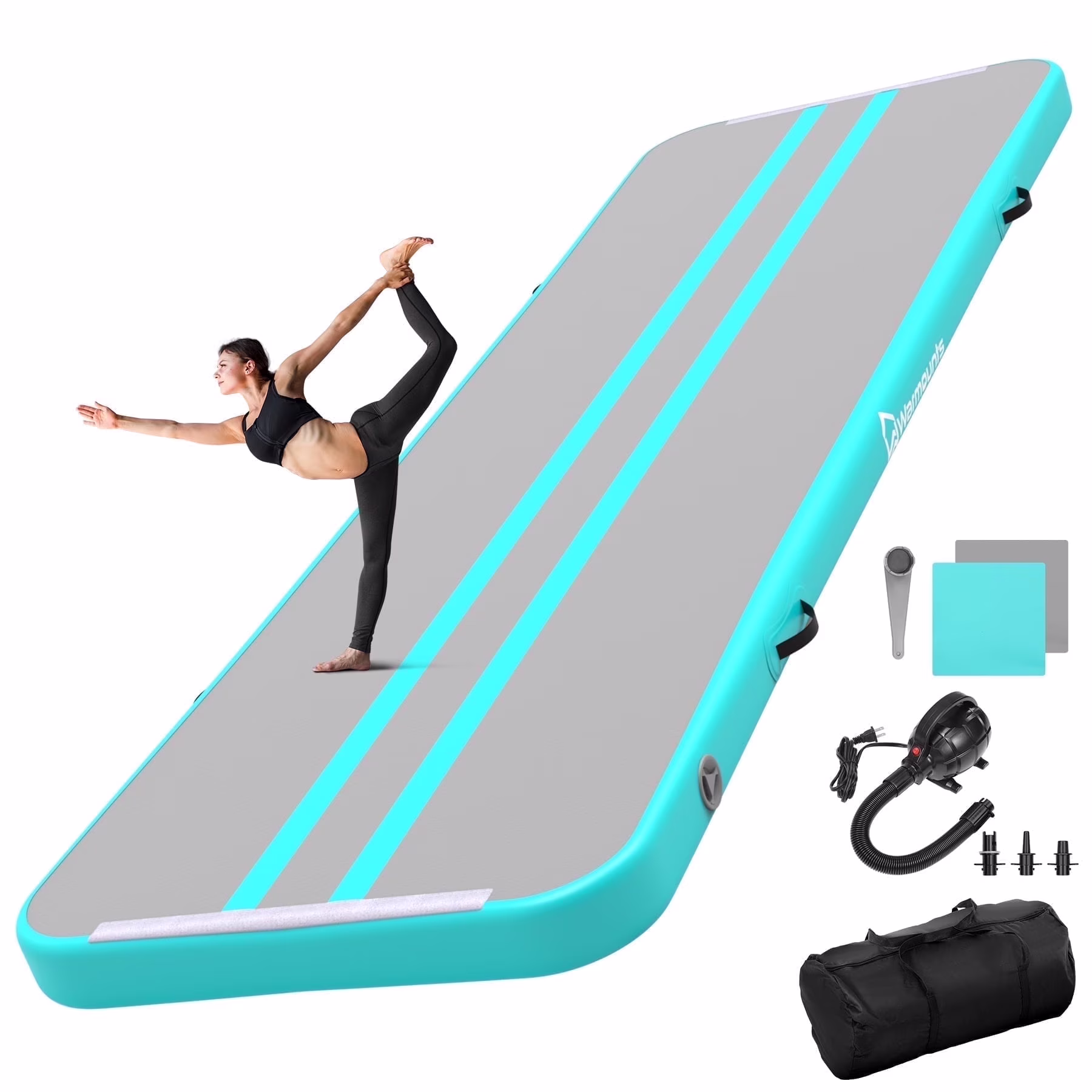 WARMOUNTS Tumbling Mat, 10 ft Inflatable Air Gymnastics Training Mats w/ Electric Pump, 4'' Thick Tumble Track for Home, Gym, Cheerleading, Water, Outdoor - Image 7