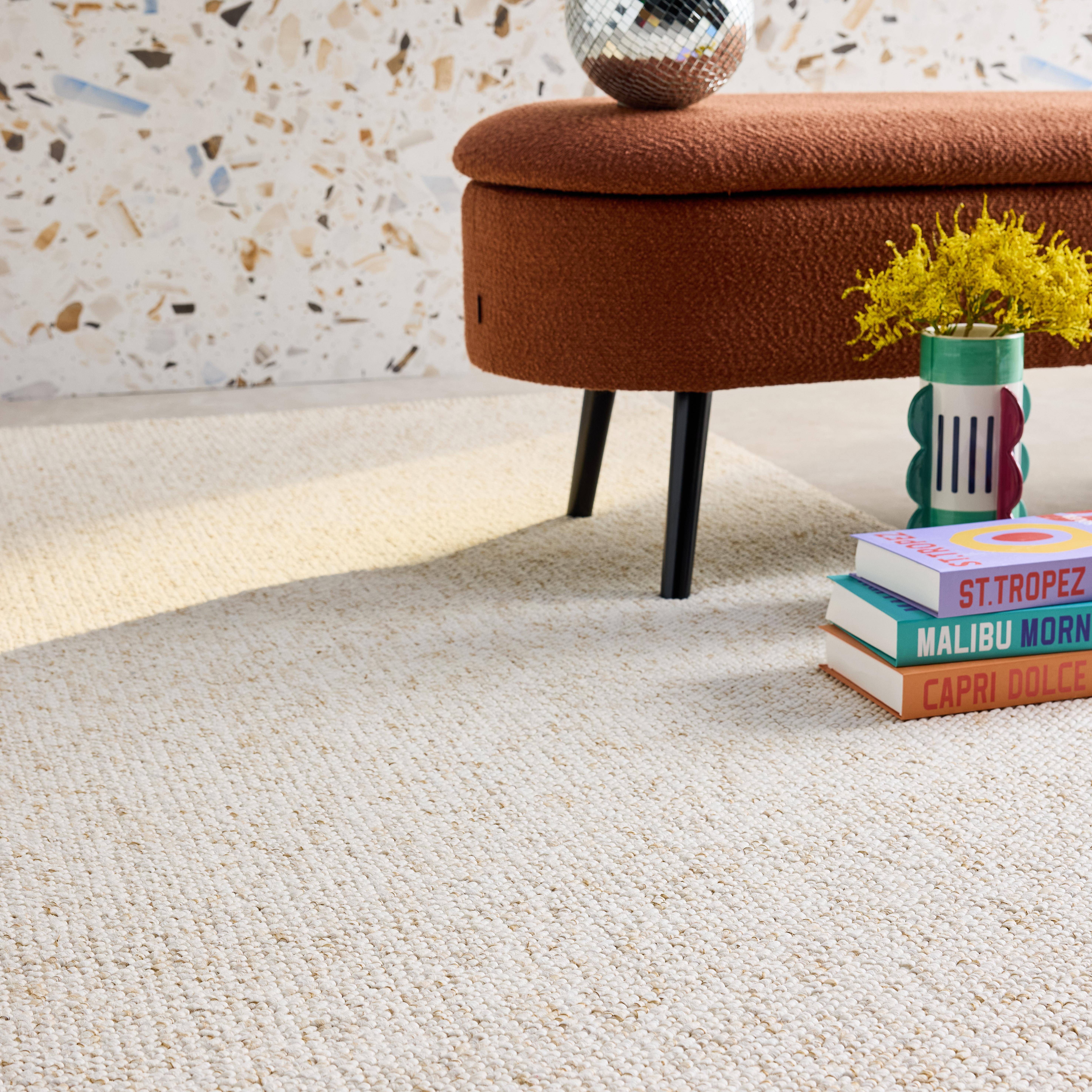 Walter - Alfombra interior borreguito crema efecto jaspeado