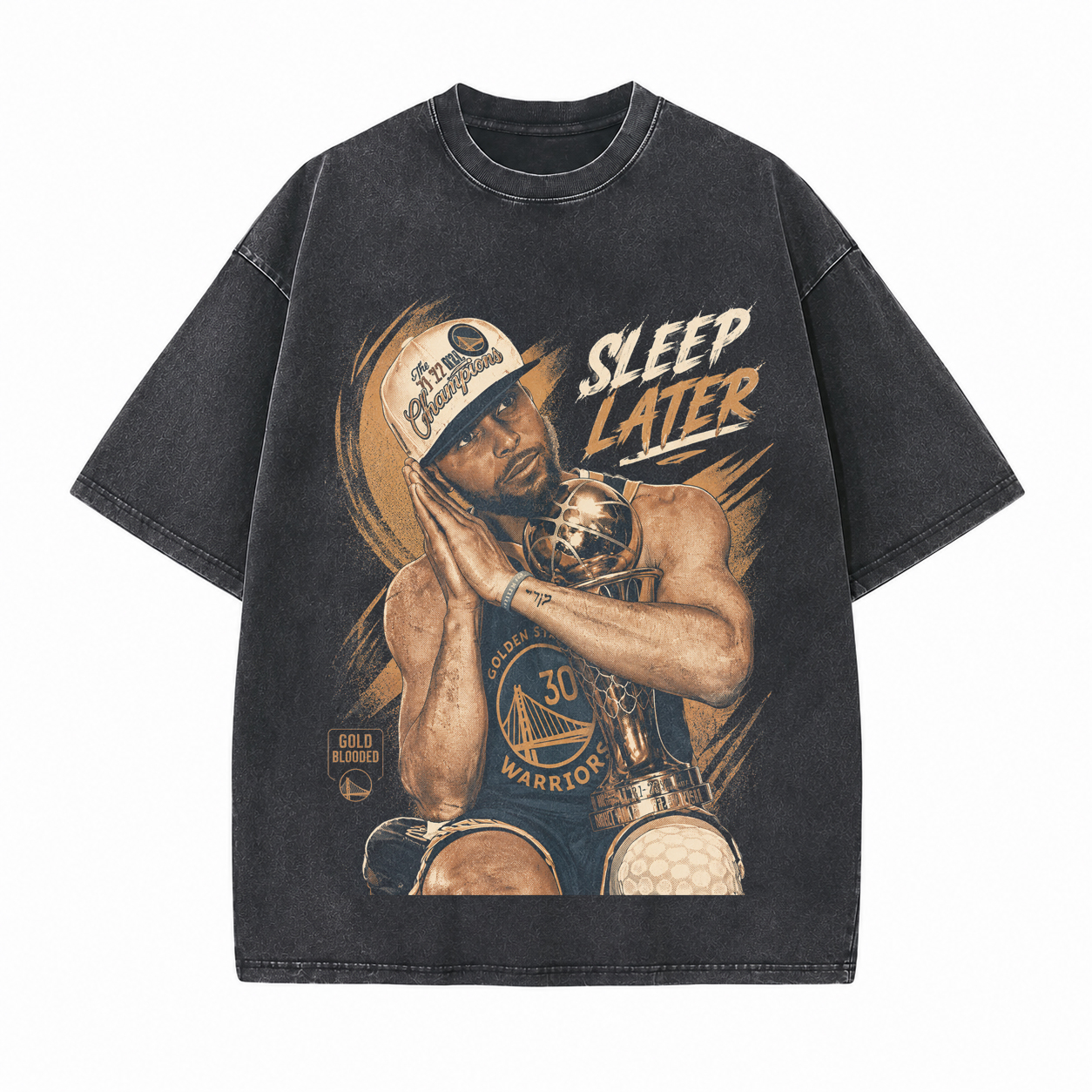 Sleep Later Printed Unisex Washed T-Shirt